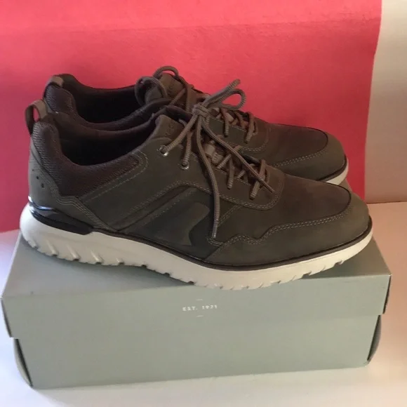 Rockport Mens PulseTech Sport Ubal Sneakers  Size 9.5 Wide Olive & Brown - Picture 14 of 15